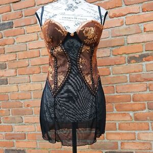 Y2K  Frederick OF Hollywood Seductive Lace  Chemise Lingerie Dress.